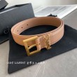Alta gamma replica Cintura YSL Saint Laurent Cassandre Square Buckle 30MM Beige