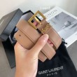 Alta gamma replica Cintura YSL Saint Laurent Cassandre Square Buckle 30MM Beige