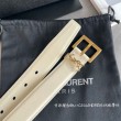 Qualità superiore replica Cintura YSL Saint Laurent Cassandre Square Buckle 30MM Bianco
