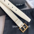 Qualità superiore replica Cintura YSL Saint Laurent Cassandre Square Buckle 30MM Bianco