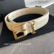 Qualità superiore replica Cintura YSL Saint Laurent Cassandre Square Buckle 30MM Bianco