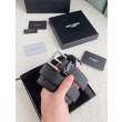 Qualità superiore replica Cintura YSL Saint Laurent Cassandre Square Buckle 30MM Noir