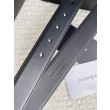 Qualità superiore replica Cintura YSL Saint Laurent Cassandre Square Buckle 30MM Tutto Nero