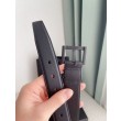 Qualità superiore replica Cintura YSL Saint Laurent Cassandre Square Buckle 30MM Tutto Nero