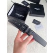 Qualità superiore replica Cintura YSL Saint Laurent Cassandre Square Buckle 30MM Tutto Nero