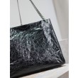 Dettagli perfetti Borse Firmate Replica shopping grande vintage stropicciata YSL Saint Laurent Niki Nero