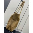 Dettagli perfetti Borse Replica shopping YSL Saint Laurent Jamie 4.3 Pochon grande foglia oro camoscio marrone