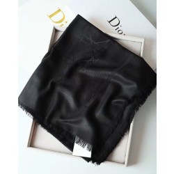 Dettagli perfetti Christian Dior Cannage Scialle 140cm Nero