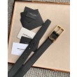Dettagli perfetti Cintura YSL Saint Laurent New Cassandre Buckle 30MM Nero