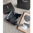 Dettagli perfetti Cintura YSL Saint Laurent New Cassandre Buckle 30MM Nero