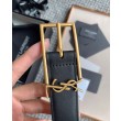 Dettagli perfetti Cintura YSL Saint Laurent New Cassandre Buckle 30MM Nero