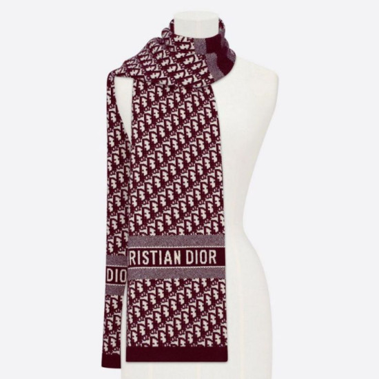 Dettagli perfetti Dior CD Stola Oblique Lana e Cashmere Bordeaux Dettagli perfetti Dior CD Stola Oblique Lana e Cashmere Bordeaux