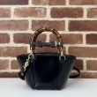 Dettagli perfetti Gucci Mini bamboo top handle tote borse 805832 Nero