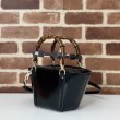 Dettagli perfetti Gucci Mini bamboo top handle tote borse 805832 Nero