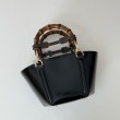 Dettagli perfetti Gucci Mini bamboo top handle tote borse 805832 Nero