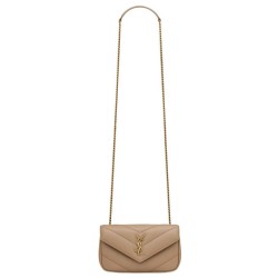 Dettagli perfetti Mini borsa YSL Saint Laurent Loulou Albicocca