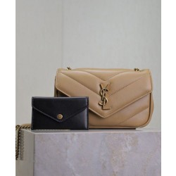 Dettagli perfetti Mini borsa YSL Saint Laurent Loulou Albicocca