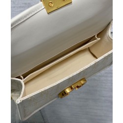 Dior 30 Montaigne East-West Bag Dior Oblique denim con catena Cream