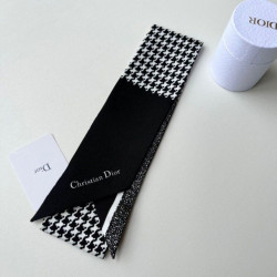 Dior 30 Montaigne Mitzah Sciarpa Twill di Seta Nero/Bianco