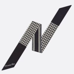 Dior 30 Montaigne Mitzah Sciarpa Twill di Seta Nero/Bianco