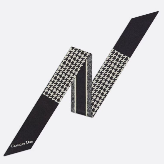 Dior 30 Montaigne Mitzah Sciarpa Twill di Seta Nero/Bianco Dior 30 Montaigne Mitzah Sciarpa Twill di Seta Nero/Bianco