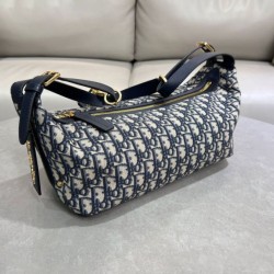 Qualità Specchio Replica Borsa D-Journey piccola/media Dior Oblique Jacquard blu Riproduzione Fedele Borsa D-Journey piccola/media Dior Oblique Jacquard blu imitazioni