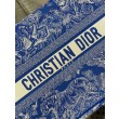 Dior Book Tote Bag Media Ricamo Toile de Jouy Reverse Blu