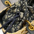 Dior Borse Imitazioni Lady Dior Media Wicker e Jacquard Obliquo Blu