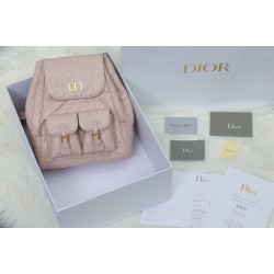 Dior Nano/Medium Dior Caro Backpack Rosa Macrocannage Dior Nano/Medium Dior Caro Backpack Rosa Macrocannage