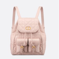 Riproduzione Fedele Dior Nano/Medium Dior Caro Backpack Rosa Macrocannage imitazioni