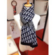 Dior CD Stola Oblique Lana e Cashmere Blu Dior CD Stola Oblique Lana e Cashmere Blu