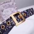 Qualità superiore replica Dior Diorquake 35MM Cintura Obliquo Blu