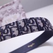 Qualità superiore replica Dior Diorquake 35MM Cintura Obliquo Blu