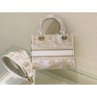 Dior Media Borsa Lady D-Lite Ricamo Jardin d'Hiver Oro