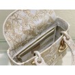 Dior Media Borsa Lady D-Lite Ricamo Jardin d'Hiver Oro