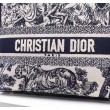 Dior Media Borse Replica Lady D-Lite Ricamo Toile de Jouy Blu