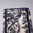 Dior Media Borse Replica Lady D-Lite Ricamo Toile de Jouy Blu
