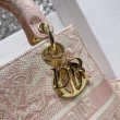 Dior Media Borse Replica Lady D-Lite Ricamo Toile de Jouy Rosa