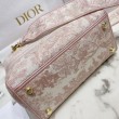 Dior Media Borse Replica Lady D-Lite Ricamo Toile de Jouy Rosa