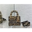 Dior Mini Borsa Lady D-Lite Multicolore Ricamo Mizza Beige