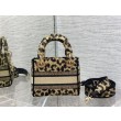 Dior Mini Borsa Lady D-Lite Multicolore Ricamo Mizza Beige