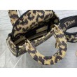 Dior Mini Borsa Lady D-Lite Multicolore Ricamo Mizza Beige