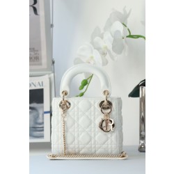 Dior Mini Borsa Lady Dior Cannage Bianco