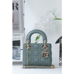 Dior Mini Borsa Lady Dior Cannage Blu
