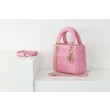 Dior Mini Bora Pari all'originale replica Lady Dior Cannage Rosa