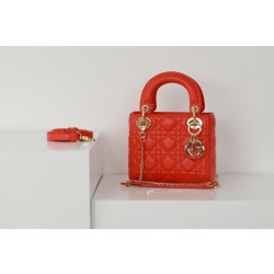 Dior Mini Borsa Lady Dior Cannage Rosso