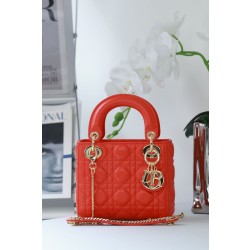 Dior Mini Borsa Lady Dior Cannage Rosso