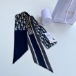 Dior Oblique Mitzah Sciarpa Twill di Seta Blu
