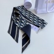 Dior Oblique Mitzah Sciarpa Twill di Seta Blu