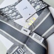 Dior Oblique Mitzah Sciarpa Twill di Seta Grigio